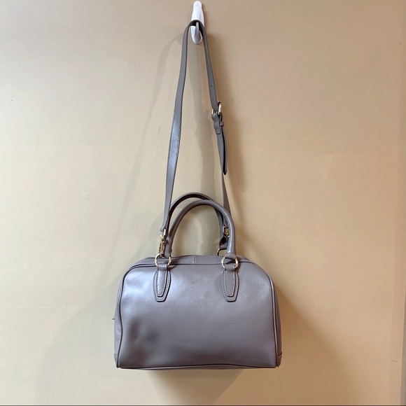 NWOT Cuore & Pelle Taupe Celeste Leather Satchel Bag 2 Handles + Crossbody Strap - Picture 6 of 13